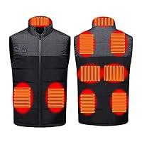 LJHH Gilet Chauffant Homme et Femme électrique Chargement USB Veste Chauffante Doudoune Veste sans Manche Vêtements Chauffant Hiver Chaud Léger Manteau pour Camping Le Ski en Plein Air S-6XL, 5XL