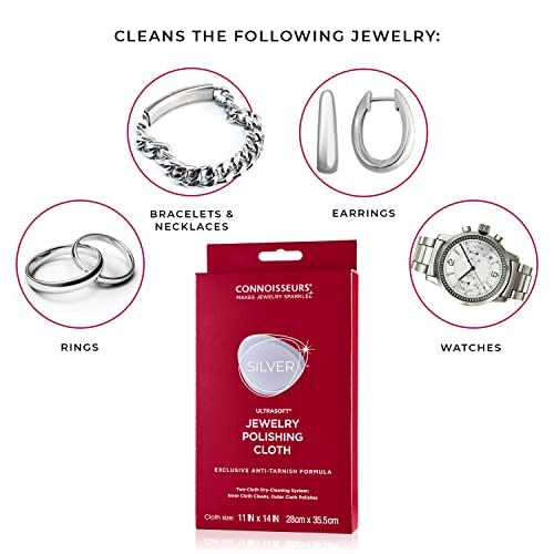 image for CONNOISSEURS Extra Large Polishing Cloth for Silver Jewelry - Ultrasof