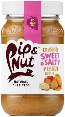Pip & Nut - Sweet & Salty Crunchy Peanut Butter (300g) | Natural Nut Butter, No Palm Oil, No Added Sugar, Hi-Oleic Peanuts, High in Unsaturated Fats, Gluten Free, Vegan, Dairy Free