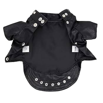 Amazon | ペット 犬服 ライダースジャケット 革ジャン風 レザー