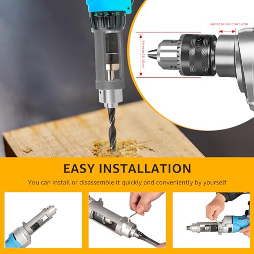 FALESOUL Square Hole Drill Bit Adapter, Joint Mortiser Bit for Drill Machine Accessory Quickly Install or Disassemble, Woodworking Tool for Hand Electric Drill