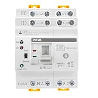 GEYA Automatischer Transferschalter mit doppelter Stromversorgung, elektrische Wahlschalter, unterbrechungsfreie Stromversorgung auf DIN-Schiene (4-polig 63A AC220V)