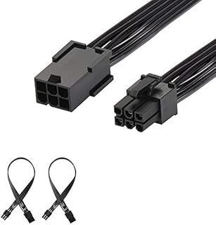 J&D 6 Pin PCI Express Power Extension Cable (2 Pack), Durable PCIe Power Extension Cable, 12 inch