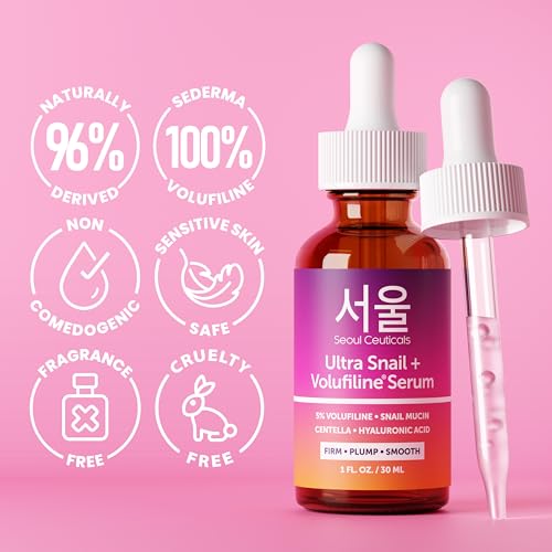 SeoulCeuticals Volufiline Serum + Snail Mucin - Extra Large 30ml 100% Sederma Volifiline Korean Skincare - Volufine Plumping Skin Care for Face 1oz - Image 6