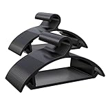 ABHENG 100 Stück Kunststoffbügel, Hochwertig Robuste Schlanke Platzsparende Bügel,Kleiderbügel für Pullover, T-Shirts, Hemden und Hosen, 41,7 cm x 21 cm, Schwarz, APY08100B