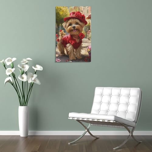 Tableau Yorkshire Terrier decoration murale salon 40x60 cm