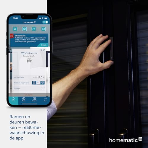 Homematic Ip Smart Home 160027A0 - Contatto Ottico Per Porte E Finestre, Colore: Antracite, Sensore Digitale, Riscaldamento Efficiente, Monitoraggio Delle Finestre Tramite App, Risparmio Energetico, - 2