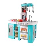 Talented Chef Kids Play Kitchen Set, Blue, with Lights & Sounds, Run Water Function, 53 Pieces, Ages 3+