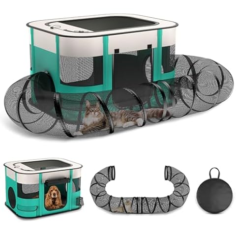 Upgraded Portable Outdoor Cat Playpen Cover