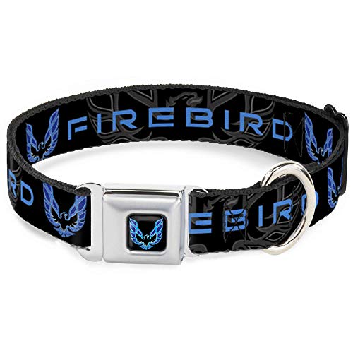 Collier de chien Pontiac Firebird Buckle Down noir et bleu réglable medium