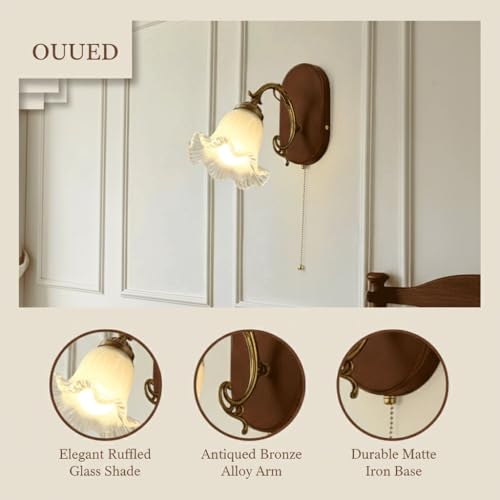 Aplique de pared vintage americano E27 con interruptor para iluminación decorativa 4