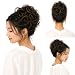 PRETTYSHOP 100% Human Hair Up Scrunchie Scrunchy Extensions Hairpiece Do Bun Ponytail Diverse Colors (dark brown mix 1BH4)