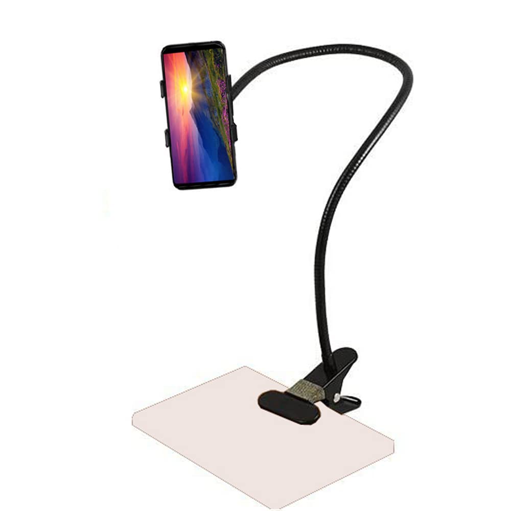 Universelle Lit Support Telephone Bureau - Support Téléphone avec Bras Réglable Rotation 360° , Flexible Col de Cygne Bras Long Rotation Téléphone Portable pour tous les smartphones de 4 à 6,8"
