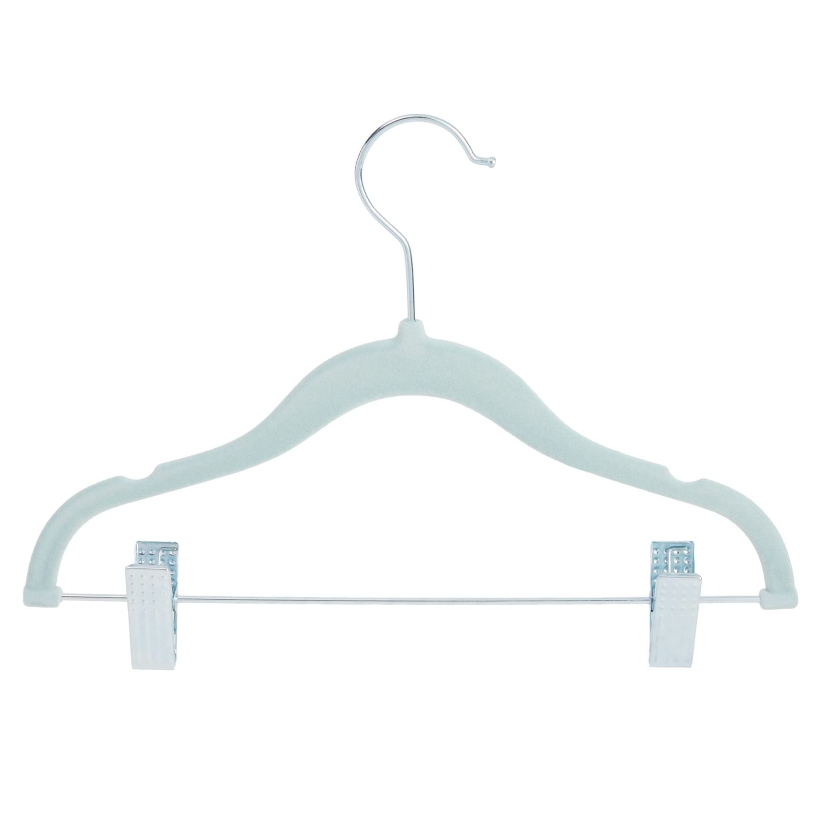 24 unidades perchas de terciopelo ropa de bebé con clips azul Ultra Thin No Slip Kids 12 "X 8" Por Juvale