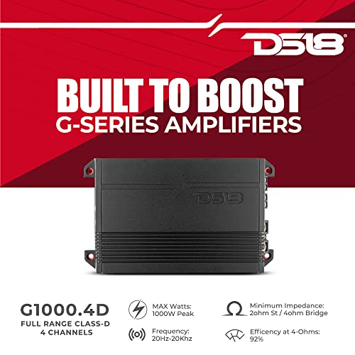 image for DS18 G1000.4D Car Amplifier GEN-X Full-Range Class D 4-Channel 1000 Wa