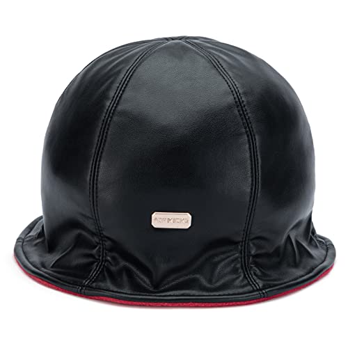 FK FORKICKS Double-Sided Warm Bucket Hat - Waterproof, Reversible, Stylish Winter Hat for Women Black