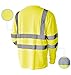 L&M Hi Vis T Shirt ANSI Class 3 Reflective Safety Lime Orange Short Long Sleeve HIGH Visibility (XL, Lime_L)