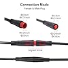 Ebike Extension Cable for Electric Bike Gear Sensor Waterproof Connector 2 Pin / 3 Pin / 5 Pin for Lighting and Extended Ebike Display (Red 2 Pin Female to Male) #1