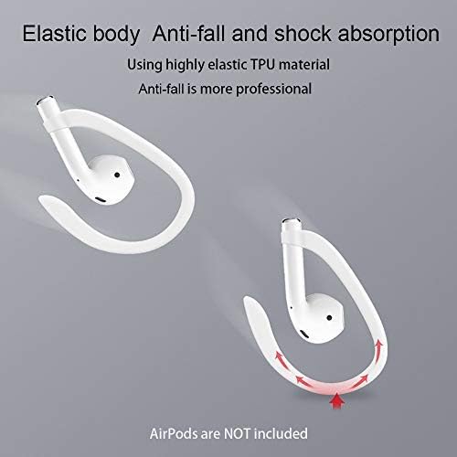 2 Pairs Ear Hooks Accessories Compatible with Apple AirPods 1 & 2 & 3 Sports Headset EarHooks Great with Cycling,Gym,Dancing,Running,Fishing and Other Sports (White)