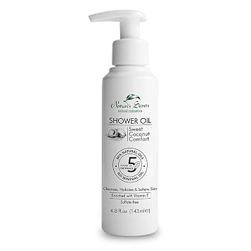 Natures Secrets Cleansing & Softening Coconut Shower Oil Oil-to-Milky Lather. Sulfate-Free. 80% Natural Oils. Mineral Oil-Free. Ideal For Dry & Extra Dry Skin. For Softer, Smoother & Nourished Skin.