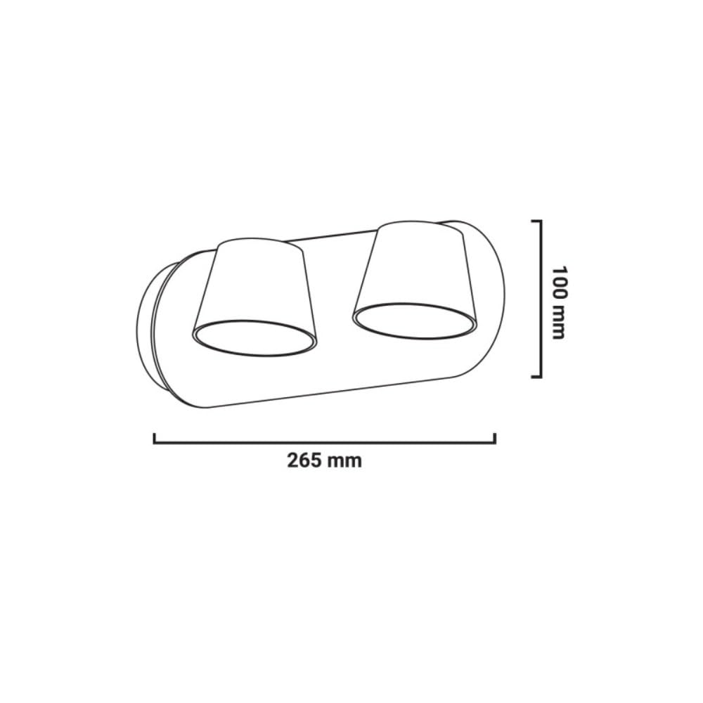 BARCELONA LED KOP-2 LED Wandleuchte 12W 3000K Schwenkbar Weiß | Mattes Aluminium, 100x265x120 mm, 1050 lm, IP20 für Innenräume, Leseleuchte, 220-240V AC