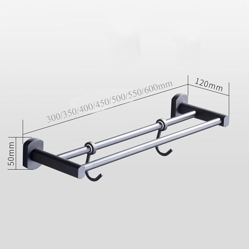 Adhesive Towel Rack Black Double Pin Wall Mounted Towel Rail No Drilling Copper for Kitchen Bathroom-600mm (450mm.) Octopus Feet