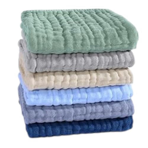 Image of Premium Muslin Baby Burp Cloths - Ultra Soft & Absorbent, 6 Layers for Newborns & Infants - Pack of 5 /10 - Baby Essentials for Baby Feeding (Dark Plain Multicolor, Pack of 10)