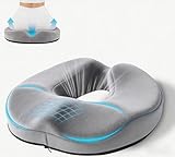 Mvellir Donut Sitzkissen, Ergonomisches Hämorrhoiden Sitzkissen für Steißbein Entlastung, Orthopädisch Sitzring, Memory Foam Steißbeinkissen für Büro, Auto, Sofa, Rollstuhl