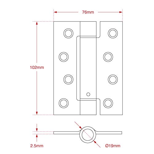 Excel DH000469 DH469 4" Single Action Spring Hinge, Polished Brass - Image 4