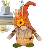 Enano de peluche: muñeco de peluche luminoso de Acción de Gracias, figura decorativa de temporada, mesita de noche en el jardín, casa de campo, encantadora decoración de vacaciones, accesorio