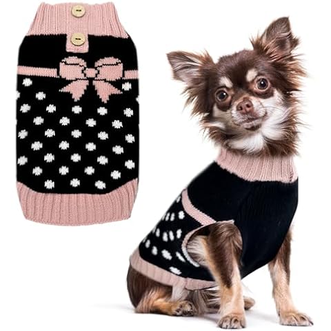 HRTTSY Cute Dot Black Dog Sweater Cover