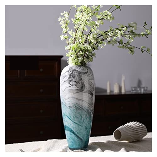 florero Nueva pintura de tinta china, decoración de jarrón de vidrio, flores, arreglo floral de flores secas, decoración del hogar de sala de estar de lujo con luz creativa jarrones para flores(Grande