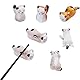 6 Stück Katze Stäbchen Halter, Stäbchen Rest Gabel Halter, Gabel Messer Halter Handwerk Ornamente, Gelten Für Hauptdekoration Geschenk Set(Gelb und Grau)