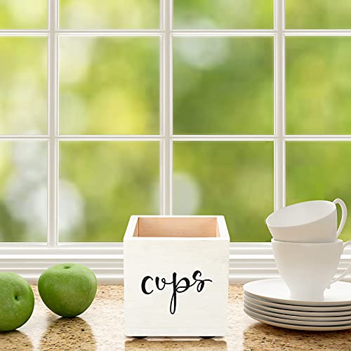 2 Pieces Bathroom Cup Dispenser Disposable Cup Dispenser 3 Oz 5 Oz Paper Cup Storage Box Cup Holder Farmhouse Drink Caddy Party Cup Holder For Wedding Kitchen Decor (White) #TOP1