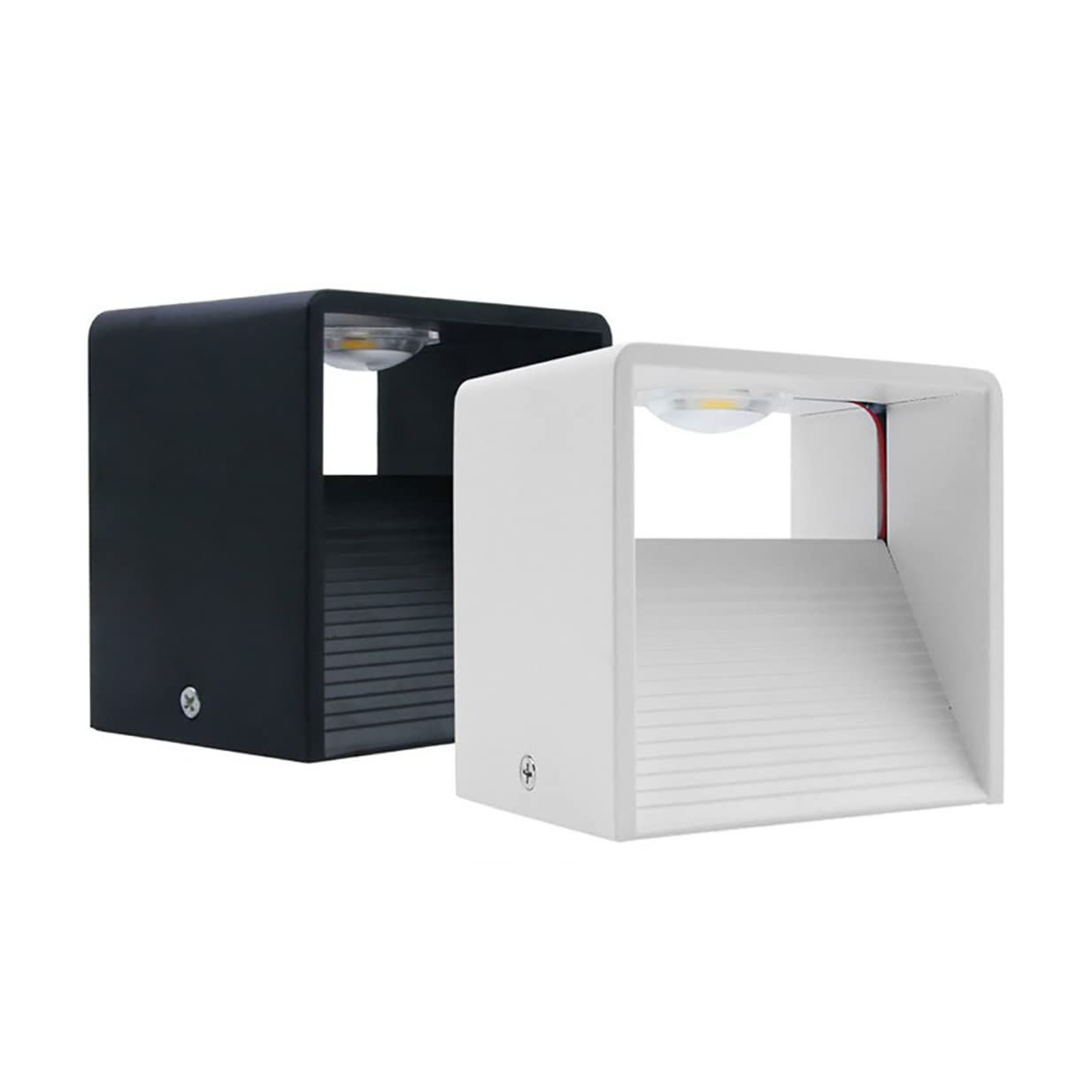 Ventilateur de plafond LED avec applique murale carrée noire et blanche