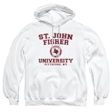 St. John Fisher University Official Circle Logo Unisex Adult Pull-Over Hoodie,White, Medium