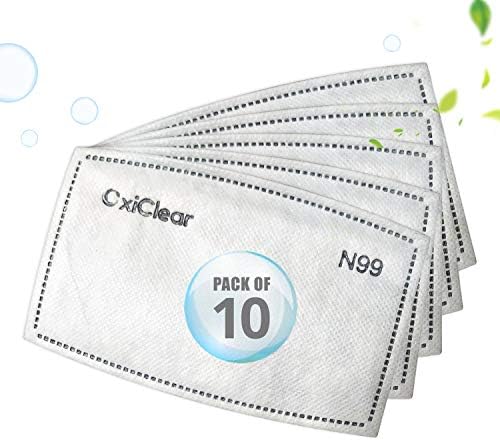 OxiClear N99 Refill Filters, Activated Carbon Filter (Pack of 10) (MASK NOT INCLUDED)