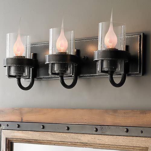 Goothy Silicone Dipped Flicker Flame Candle Light Bulbs, 1 Watts Silicone Replacement Bulbs For Country Style Electric Window Candle Lamps Chandeliers, Fit In C7/E12 Candelabra Base, 120 Volt-12 Pack #TOP5