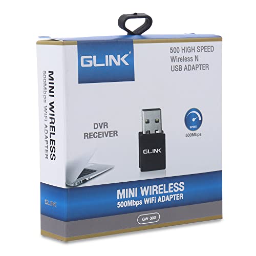 Image of GLINK GW-300 WiFi-Wireless USB Nano Reciever Dongle 500Mbps Nano Adaptor Ultra Fast | All-in-One Compatible with DAHUA, HIKVISION, CP Plus, PANASONIC etc. Supports PC /Laptop (DVR /PC WiFi DONGLE)