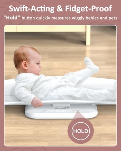 Image of GROWNSY Digital Baby Scale & Pet Scale Up to 330 lbs, with Bluetooth | Accurate Weighing, 330 lb Capacity, Hold Function, 27 inch Height Measurement, LED Display, 5 Weighing Units