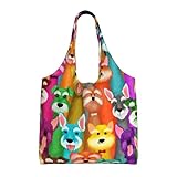 SDFHU Bolsa de lona con estampado de perros Schnauzer de aceite, estética, para mujeres, profesores, compras, regalo para el día de la madre, Negro -, Talla única
