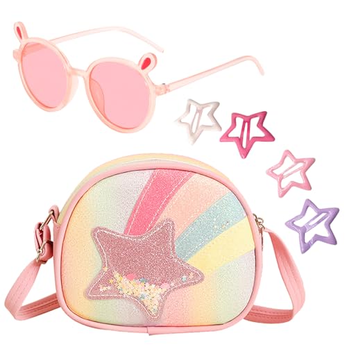 MLPKOI Sac Petite Filles, Sac à Main Fille Arc en Ciel...