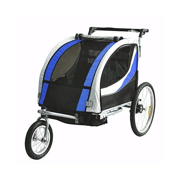 Tiggo Kinderanhänger mit Federung Jogger 2 in 1 Kinderfahrradanhänger Fahrradanhänger Anhänger – Bild 20
