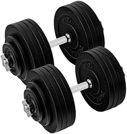 Yes4All 200 LB Adjustable Dumbbell Set, Cast Iron Weights for Home Gym with Bars, Plates, Collars, Hand Weights Dumbbells Set