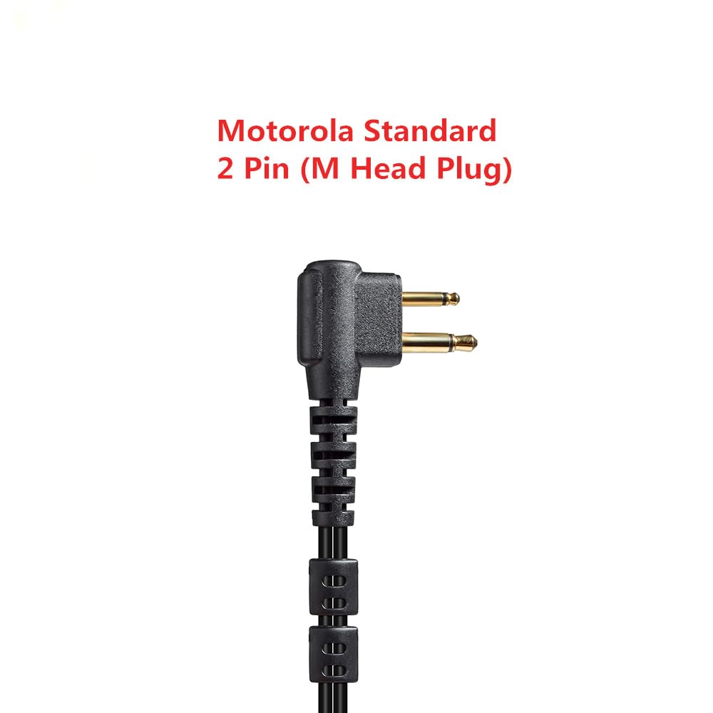 HYS Oreillette Écouteur en Forme de D en Forme de D PPT pour la sécurité de la Police Compatible avec Motorola CP040 CP140 Hytera Midland Radio bidirectionnelle (D10M-10)