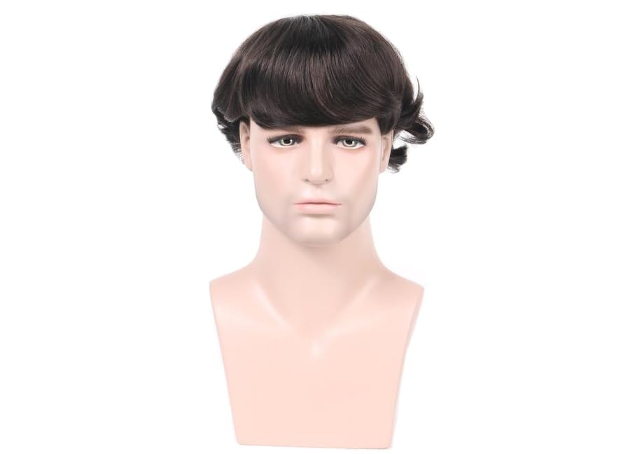 Men's Toupee Men's Wig non-surgical Hair Replacement French Lace Front and Center with middle Pu Around