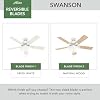 Hunter 44 inch Indoor Ceiling Fan with LED Light - White Ceiling Fan with Pull Chain, For Bedroom, Living Room, or Kitchen, Standard Mount, No Remote, 5 Blades - Swanson 50905, Fresh White