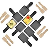 Photo Gallery ipow set di 8 padelle per raclette per raclette, con 4 pale in legno e manici isolati Photo Gallery ipow set di 8 padelle per raclette per raclette, con 4 pale in legno e manici isolati