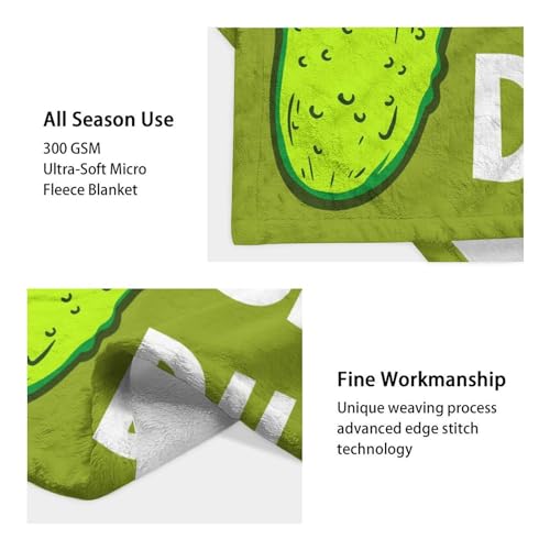 Pickle Throw Blanket for Baby - 30x40 Inches Lap Size - Soft Fluffy Cozy Blankets Gift - Green Funny Blanket Throws for Couch, Work