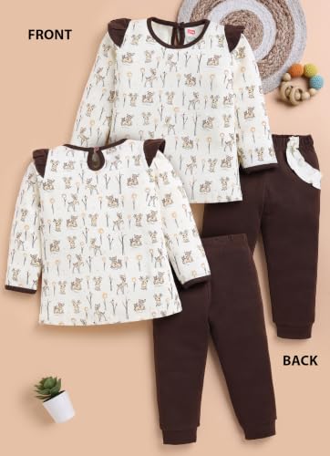 Image of LuvLap Baby Girls Regular Fit 100% Cotton Half Sleeves Girls Top CoSet Pack of 3